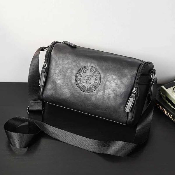 Abendtaschen Business Schwarz Herren Umhängetasche Outdoor Casual Mann Umhängetasche Umhängetasche PU Leder Sling Bag Männliche Kleine Quadratische Tasche J240301