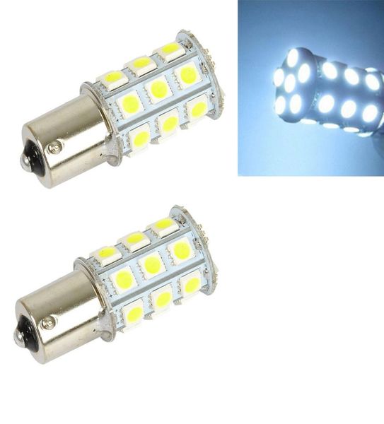 10 pçs 1156 ba15s led lâmpada do carro 27 leds 5050 smd dc 12v branco lâmpada led sinal de volta estacionamento marcador lateral luz da cauda universal au4837449