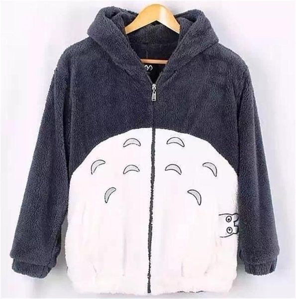 Neues Harajuku Totoro Kawaii Hoodie Sweatshirt Mein Nachbar Mantel Cosplay Fleece Mantel mit Ohren Harajuku süße Jacken Weihnachten Y25464978