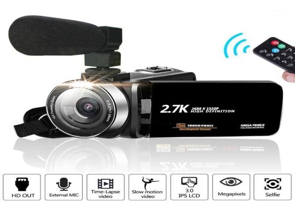 Câmera de vídeo digital YouTube Vlogging Filmadora HD 1080P 30FPS 30MP 16X Zoom digital 30 polegadas IPS LCD DV Cameras13916164