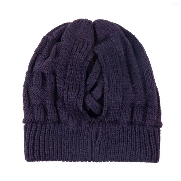 Berretti Berretto da coda Cappello casual Copricapo caldo da donna lavorato a maglia Mantieni gli accessori invernali Slip On Visiere