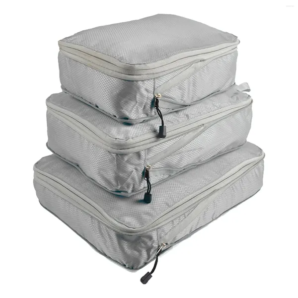 Sacos de Armazenamento 3 Pçs / Set Nylon Travel Bag Top Handle Cubo de Embalagem para Mala com Compressão Portátil À Prova D 'Água Grande Capacidade