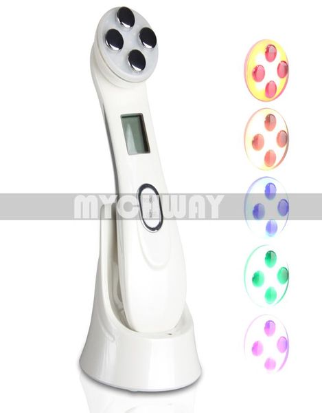 Gesichts-RF-Mesotherapie-Elektroperation-Mikrostrom-Facelifting-ROTES LED-Licht-Hautpflege-Schönheitsgerät, wiederaufladbar mit LCD D3216011
