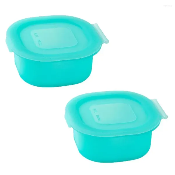 Garrafas de armazenamento 2 Pcs Quadrate Bar Soap Holder Fácil de usar com tampa Recipiente de silicone Caixa de grande capacidade Home