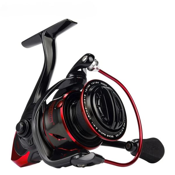 Carretilhas 18kg Max Drag Spinning Reel 5.2:1 Corpo de metal durável Carretel de pesca de água salgada de água doce 10005000 Series