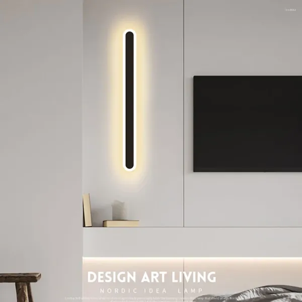 Lâmpada de parede moderna luz longa para casa quarto sala de estar iluminação de arandela