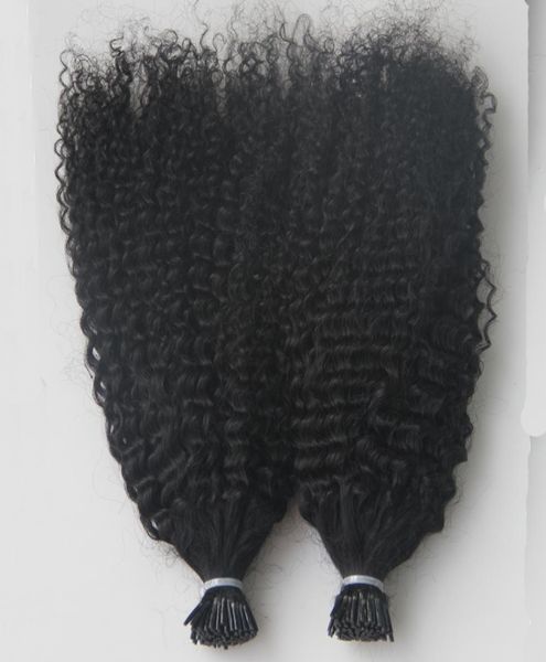 Virgem mongol afro kinky cabelo encaracolado cabeça inteira 200g eu ponta extensões de cabelo humano pré ligado queratina vara ponta extensões de cabelo 203079424