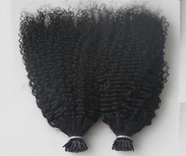 Virgem mongol afro kinky cabelo encaracolado cabeça inteira 200g eu ponta extensões de cabelo humano pré ligado queratina vara ponta extensões de cabelo 202018136