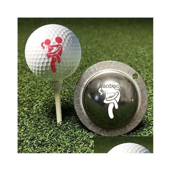 Golf Eğitim Yardımcıları 1 PC Komik ADT Mizah Sinyal Top İşaretçi Hizalama Aracı Modelleri Hat Liner Şablonu Damla Teslimat Sporları Açık havada Dhxgh