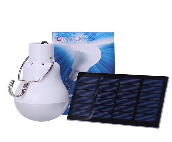 Lampadina solare a LED Faretto portatile per lampada da campeggio solare a LED con pannello solare per escursionismo all'aperto Tenda da campeggio Illuminazione da pesca1702129