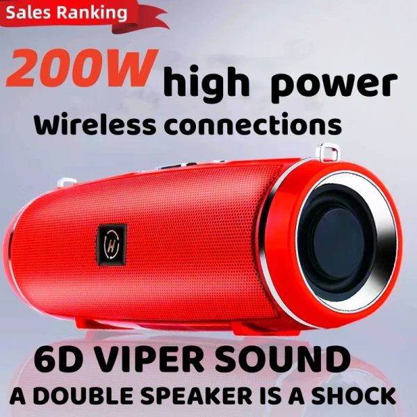 Altoparlanti 200 W Suono stereo chiaro Altoparlante a colonna HIFI Bluetooth senza fili IPX7 Audio esterno impermeabile Altoparlante 3D Subwoofer Soundbox TWS