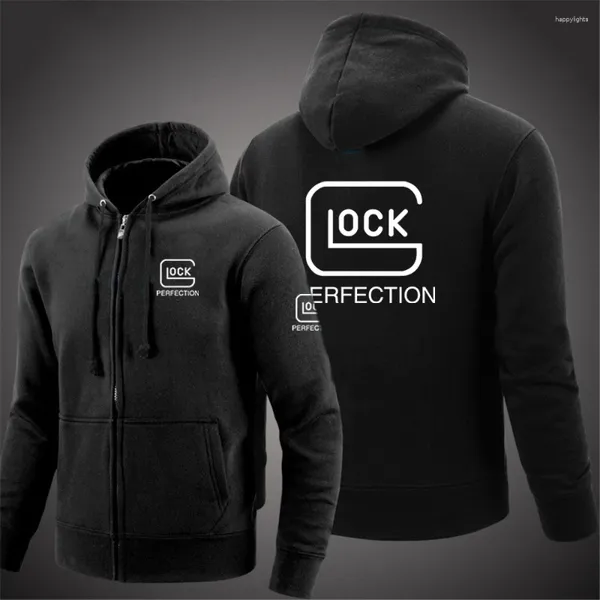 Erkek Hoodies 2024 Mükemmellik Atış Hooded Hooded Uzun Kollu Erkekler Ceket Çizme Fermuar Kapatma Düz Renk Sıradan Sweatshirt Giyim