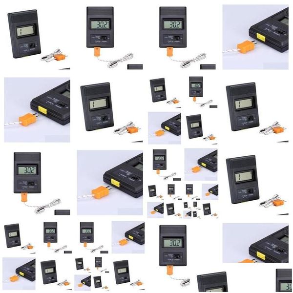 Strumenti di temperatura Vendita all'ingrosso LCD digitale Tipo K Termometro Ingresso singolo Pro Termocoppia Sonda Rilevatore Sensore Lettore Misuratore Tm Dhmr5