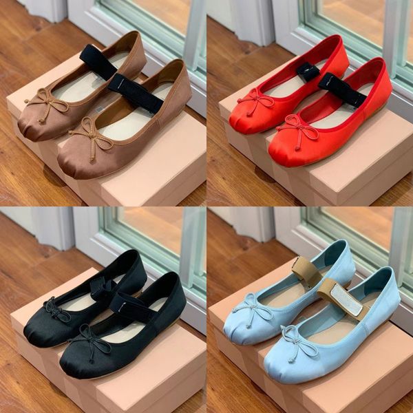 Designer-Sandalen, Designer-Slipper, Damenschuhe, Ballerinas, professioneller Tanzschuh, Satin-Ballerina, schwarz, flache Sandalen, Damen-Sandalen, berühmte Abendschuhe, Slipper