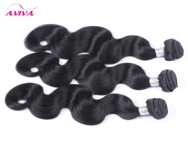 Capelli vergini indiani di Remy tesse fasci di onda del corpo 3 pezzi estensioni di capelli umani vergini indiani grezzi non trasformati colore naturale tingibile T9873969