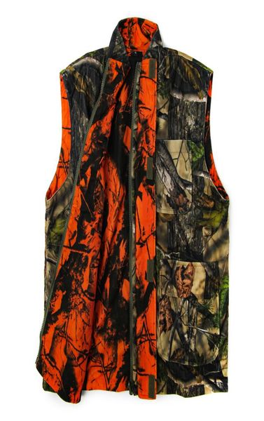 Herren039s Westen GUGULUZA Orange Camo Jagdspiel Wendeweste Sicherheit ärmellos für Angeln im Freien Wandern Camping 221137357493