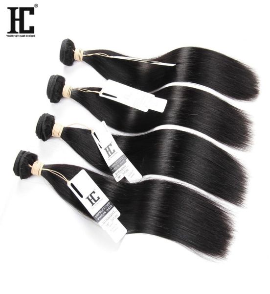 HC Produtos Brasileiro Em Linha Reta Cabelo Humano Remy Virgem Cabelo Humano 4 Pacotes Extensões de Cabelo Humano Tecer Não Processado 8060094