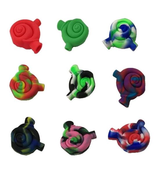 Silicone Blunt Bong Tamanho Pequeno Tubo de Borbulhador de Fumo com Tubos de Mão em Forma de Caracol com Cor Rica 1piece3613741