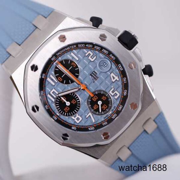 Relógios de pulso de negócios Relógio de pulso cronógrafo AP Watch Royal Oak Offshore 26238ST Blue Disc Mens Watch Mecânico Automático Relógio Suíço Luxo Esportes Lazer Fash