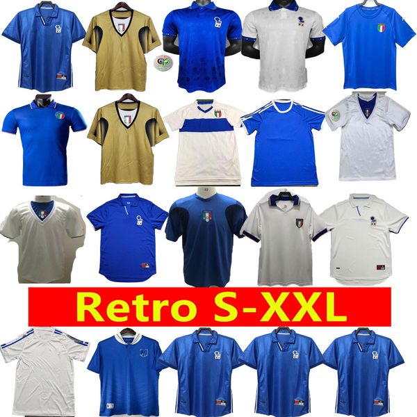 1982 Maglie da calcio retrò classiche ROSSI 90 94 98 R.BAGGIO MALDINI Totti Del Piero Pirlo Inzaghi Cannavaro Materazzi Nesta Buffon 00 06 Maglia da calcio retrò top