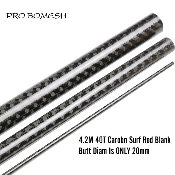 Canne Pro Bomesh 1 Blank 4.2M 398g 3 Sezione 40T Canna da surf in fibra di carbonio Blank 3K Carbon Rinforzare la parte comune Canna da pesca fai da te Riparazione