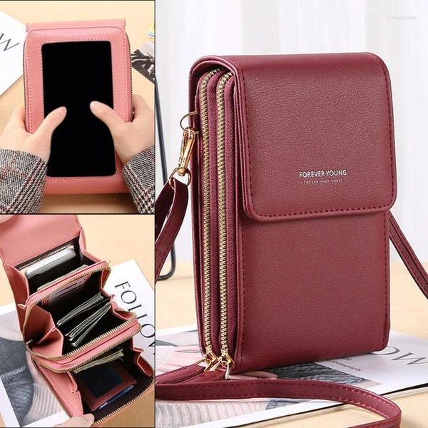 Abendtaschen Frauen Geldbörsen Schultergurt Tasche Brieftasche Handtasche Handy Niedlich PU Leder Messenger Für Mädchen Geschenk 2024