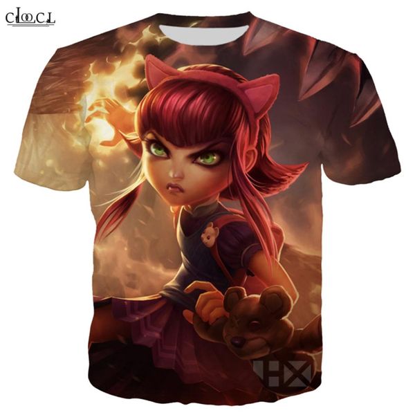 2020 Yeni Stil Oyun Ligi Efsaneleri Tişört Erkek Kadınlar 3D Baskı Annie Jinx Kahraman Skin Kısa Kollu Moda Tops6277924