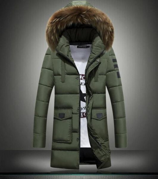 Nuovi uomini invernali Rimosso Felpe con cappuccio Jaket Giacca calda di marca Man039s Cappotto invernale in cotone Parka Cappotto capispalla Uomo Giacca media lunga A8831341