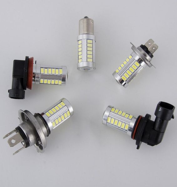 10X Super Branco H4 H7 H8 H11 9005 9006 1156 1157 33SMD LED Auto Fog Lamp Car Bulb 6000K com LENTE 5630 LED Chip Fog Driving DRL La9870770