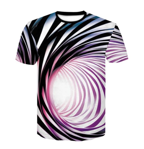 QNPQYX Lustiges 3D-T-Shirt für Männer, einzigartiges Wirbeldruck-Vertigo-Shirt, coole Mode-T-Shirts, Hip-Hop-Kurzarm9958003