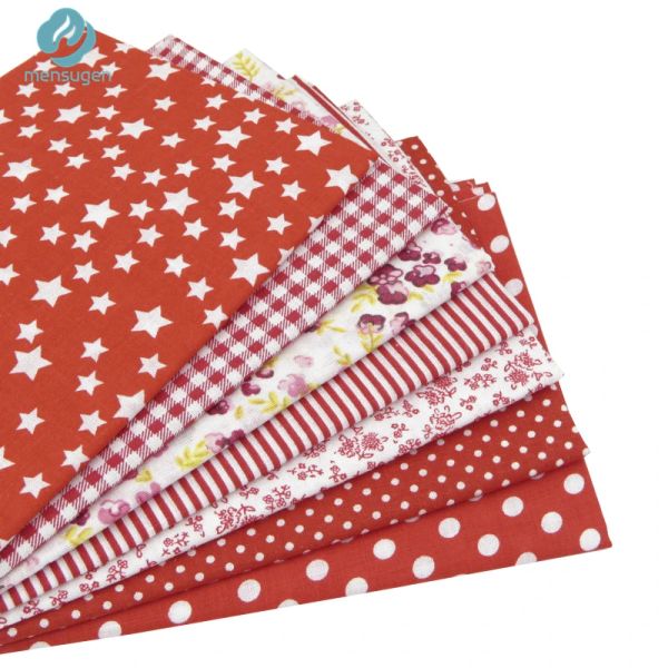 Kumaş 7pcs kırmızı% 100 pamuklu patchwork kumaş için DIY dikiş kapitone doku çocuk yatakları tekstil tilda bebek bezi kumaş 50*50cm