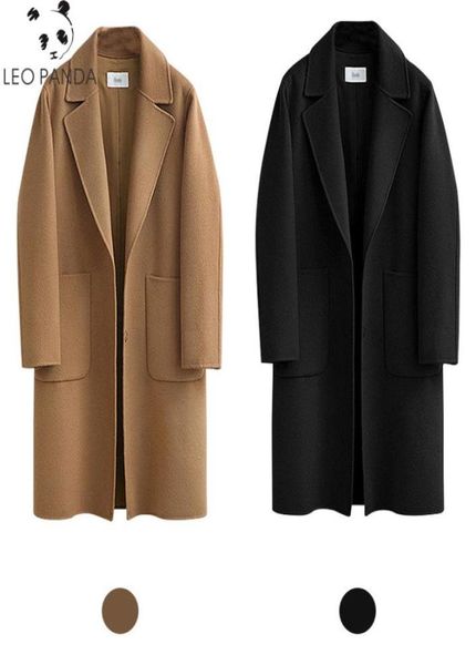 2020 primavera outono casaco para mulheres lapela larga bolso de lã pano poliéster lã mistura casaco oversize longo trench coats outwear3905584