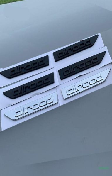 Für A4 A6 Allroad Wagon ABS Buchstaben Emblem Vorne Hinten Ringe Abzeichen Auto Styling Grille Trunk Fender Logo Aufkleber Schwarz chrome9429972