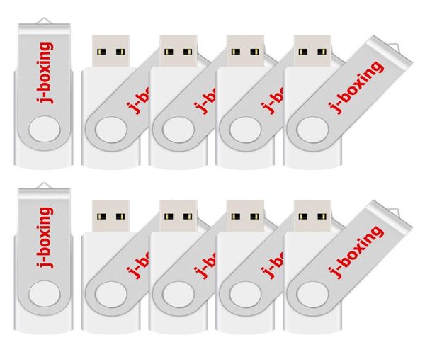 Bianco Bulk 10PCS Metallo Rotante USB 20 Flash Drive Pen Drive Thumb Memory Stick 64M 128M 256M 512M 1G 2G 4G 8G 16G 32G per PC Lap4054299