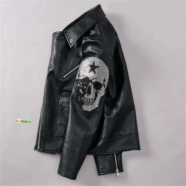 211118 Plein Philipps Pp Di PP Schädel Kopf Herbst Winter Mode Leder Jacke Männer Casual Hip-hop Punk Mann Leder Mantel Giacca Pelle 685