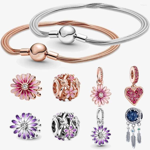 Charme pulseiras jardim s925 prata cor diy pulseira caber flor original momentos encantos para mulheres jóias de luxo presentes atacado