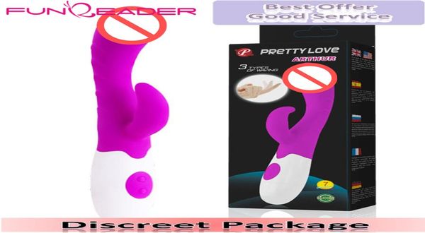 Pretty Love Silicone 21 vibrações Dedo Vibradorclitoris Estimulador clitoriano vibradorGspot estimulação Rabbit Vibrator8035653