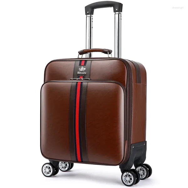 Koffer Erstklassiger Business-Koffer, tragbare 18-Zoll-Reisetasche mit Computeraufbewahrung, weicher Leder-Trolley, Laptop