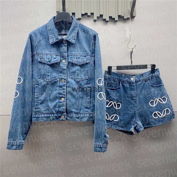 Damenjacken, Stickereijacken, Jeans-Shorts für Design, modische Mäntel, Sommer, kurze Hose, hohe Taille, gerades Bein, Jeanshose 240301