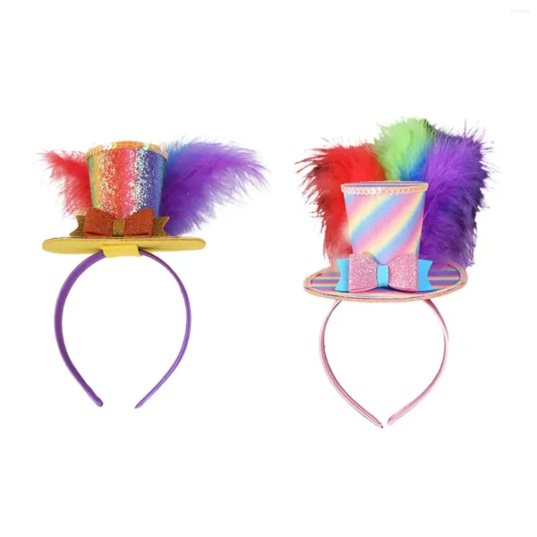 Articoli per feste Cappello a cilindro Decorazione fascia per capelli Copricapo Vestito operato Cerchio per capelli adorabili Accessori per costumi per giochi di ruolo in discoteca Compleanno in maschera