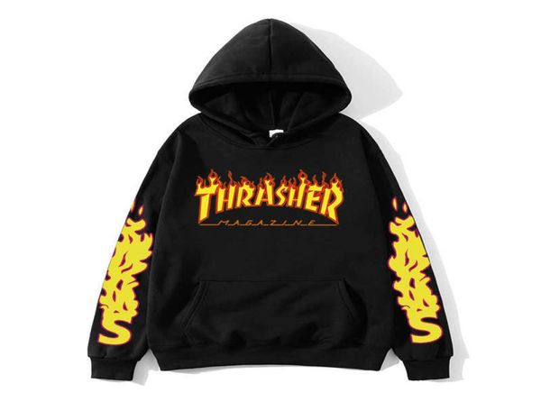 European American Popular Brand Thrashes Print Hoodies MenWomen Street Couple Casual Hip Hop Pullover Sweatshirts Tops X06019001767