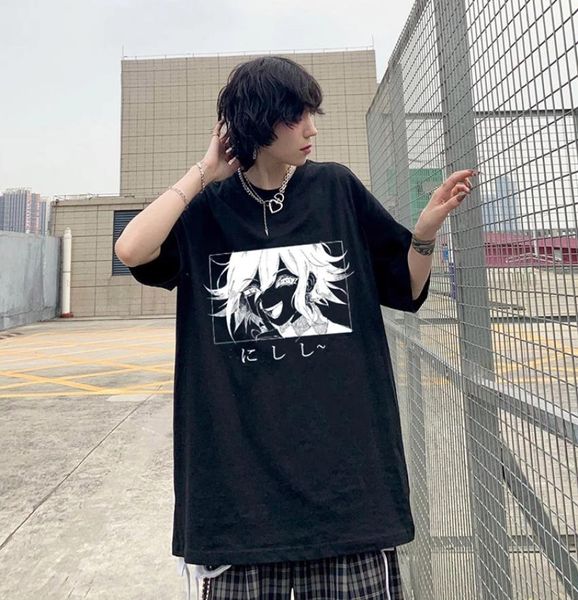 Anime giapponese Ouma Kokichi T Shirt Oversize Comics Uomo Cartoon Maglietta a maniche corte Harajuku Graphic Tee Unisex Streetwear Tops7469245