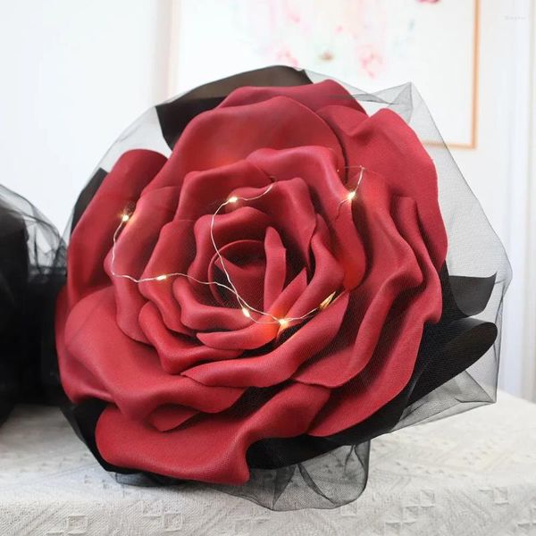 Dekorative Blumen, riesige Rose aus PE-Schaum, schwarzes Garn, Hochzeitsstrauß, Party, Outdoor-Dekoration, Blume, Muttertagsgeschenk, DIY-Handwerksmaterial-Paket