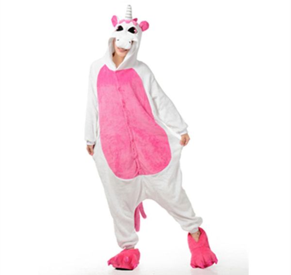 Erwachsene rosa Einhorn Onesies Cosplay Pyjamas Pyjama Overall Halloween Weihnachtsfeier Cosplay Kostüme Cartoon rosa Einhorn Pferd j1089868