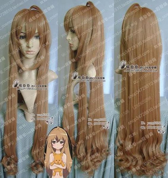 Novo 80cm longo marrom tigrexdragon aisaka taiga peruca cosplay014091863