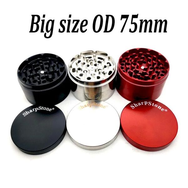 Acessórios para tubos Moedores de Pimenta Atacado Sharpstone Herb Grinder 4 Camadas 75mm Triturador de Tabaco de Liga de Zinco Moedores de Ervas Secas OEM LL