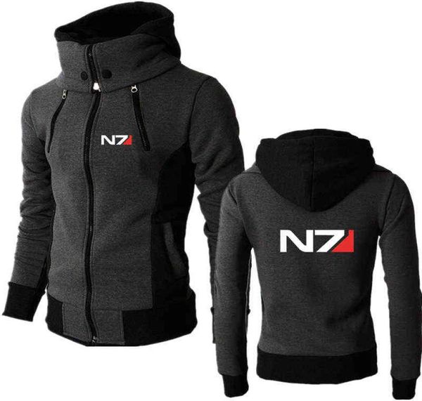 Frühling Neue Mass Effect N7 Druck Nach Maß Gespleißt Mann Zipper Jacke Hoodie Warme Hip Hop Beiläufige Dünne Männer Sportswear trend1534732