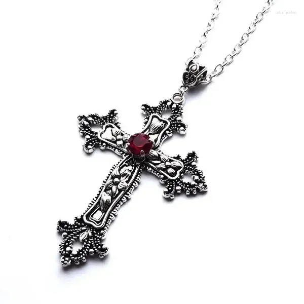 Ожерелья с подвесками в готическом стиле, ожерелье с большим крестом, модное мужское и женское распятие, христианские церковные украшения, крещение Gif