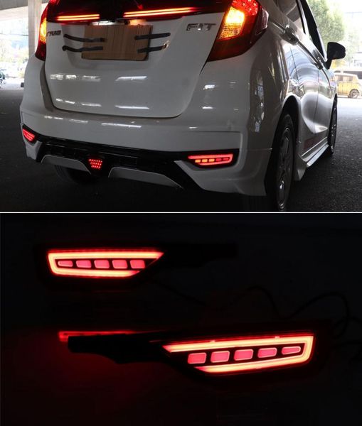 1 paar Hinten Nebel Lampe Für Honda Jazz Fit 2018 2019 2020 Auto LED Hinten Bumper Licht Bremslicht Fließende blinker Reflektor9054091