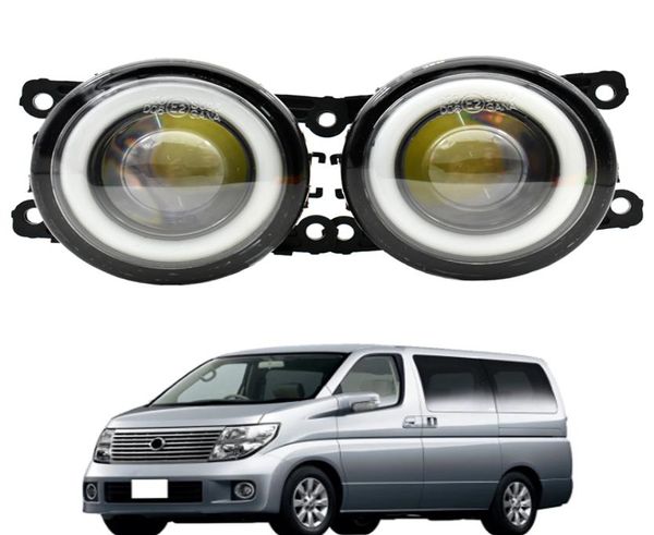 Coppia LED Lampada fendinebbia anteriore per Nissan Elgrand Highway Star E51 20042010 Angel Eye DRL Luci diurne9522782